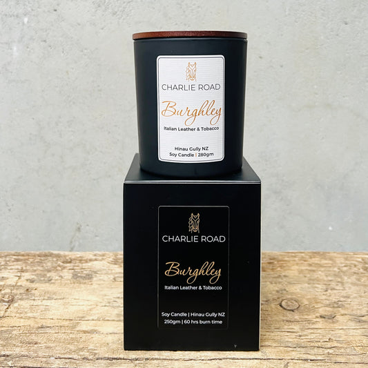 BURGHLEY | Italian Leather & Tobacco | Large Candle